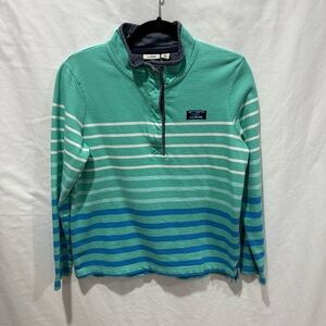 L.L. Bean Striped 3 Button Pullover SP Nautical Coastal Preppy Long Sleeve Shirt